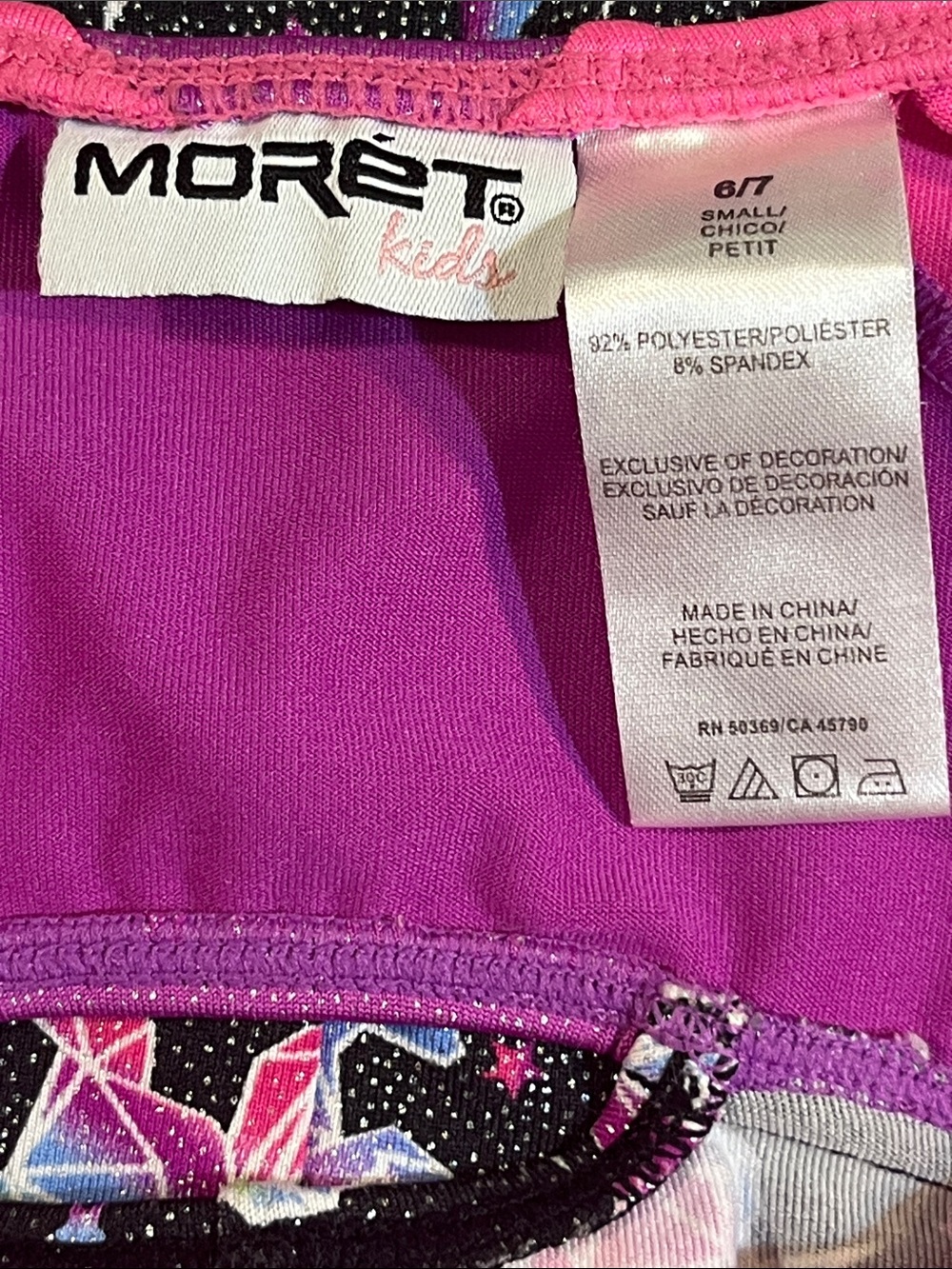 Girls Neon Unicorn Dance Leotard - Pink & Black - Picture 3 of 3